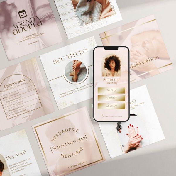 Pack de Posts para Instagram Luxo – Rosê
